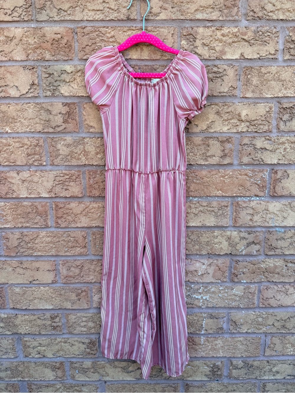 4/$25 • Jenna & Jessie Striped‎ Puff Sleeve Jumpsuit